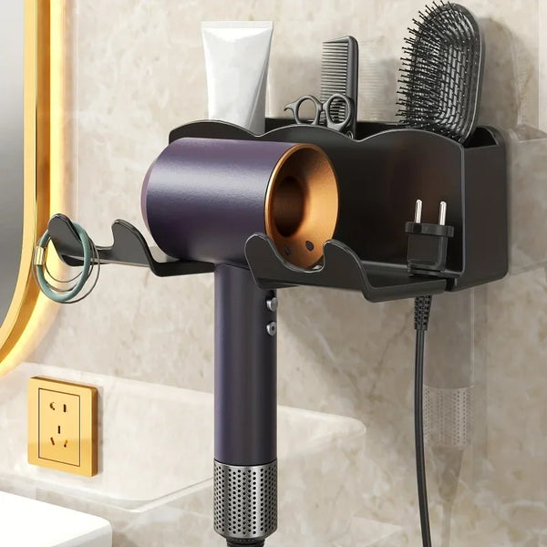 Easy Wall-Mount Hair Dryer Rack
